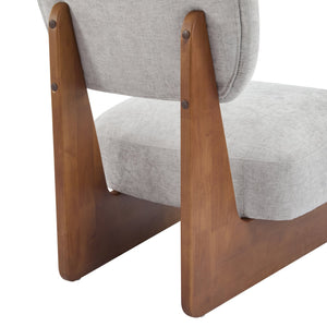 English Elm Christopher Knight Home® - [Set of 2] Modern Lounge Chair with Polyester Upholstery and Solid Wood Base — Minimalist Comfort for Home Gray,Walnut N767P241702L