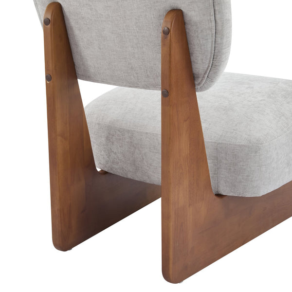 English Elm Christopher Knight Home® - [Set of 2] Modern Lounge Chair with Polyester Upholstery and Solid Wood Base — Minimalist Comfort for Home Gray,Walnut N767P241702L