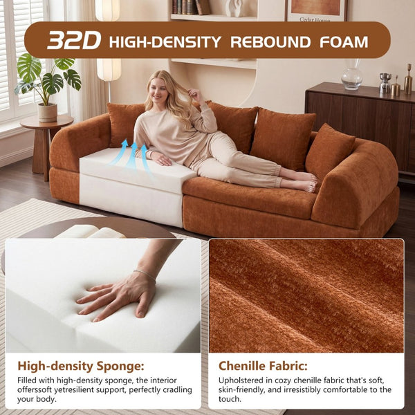 English Elm Cloud Modular Sectional with Ottoman Sink-in Cushions for Relaxed Living Spaces W3728S00010