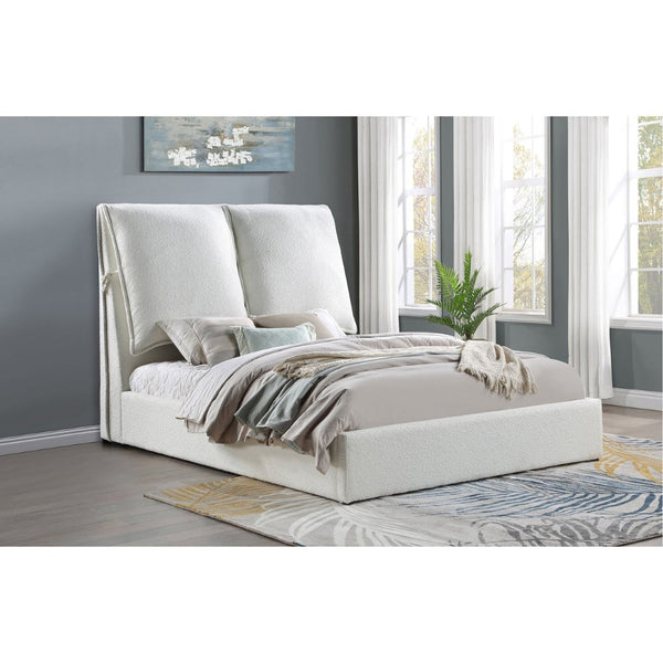 English Elm Corwyn Boucle Upholstered Queen Bed Tall Pillow Headboard for Modern Bedroom B062S01551