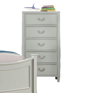 English Elm Transitional Chest with Four Deep Drawers and Black Bar Pulls, Elegant Bedroom Storage Piece Gray 31 L x 20 W x 44 H B2741P406258
