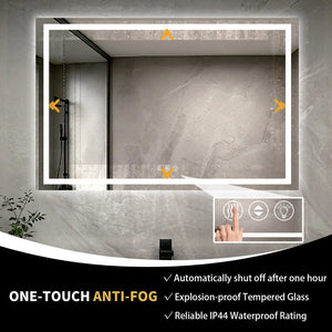 English Elm 55" Led Bathroom Vanity Mirror Dual Front Back Lighting Anti-fog Dimmable 3 Tones W1920P493143