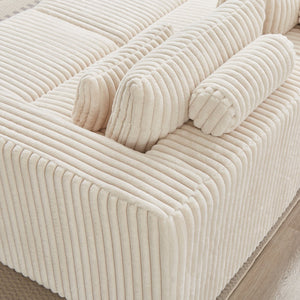 English Elm 87" Oversized Sectional Lounge Chaise - Cloud-Like Comfort, No Assembly, Plush Loveseat With Footstools W834S00331