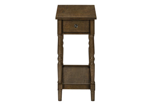 English Elm Accent Table, Two-Tiered Design With Storage Drawer - Traditional Brown Veneer For Stylish Spaces B2710P219466
