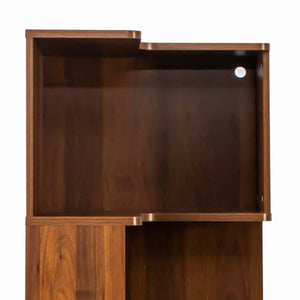 English Elm Corner 5-Tier Book Shelf with LED Accent Lighting, Space-Saving L-Shaped Corner Bookcase for Home Walnut W331P293305