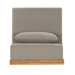 English Elm Oversized Solid Acacia Patio Club Chair with Three Piece Cushion Set for Outdoor Lounging Brown,Natural+Grey N768P392779B