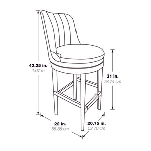 OSP Home Furnishings Rowan - Set of 2 Swivel Barstool Cement/Medium Oak