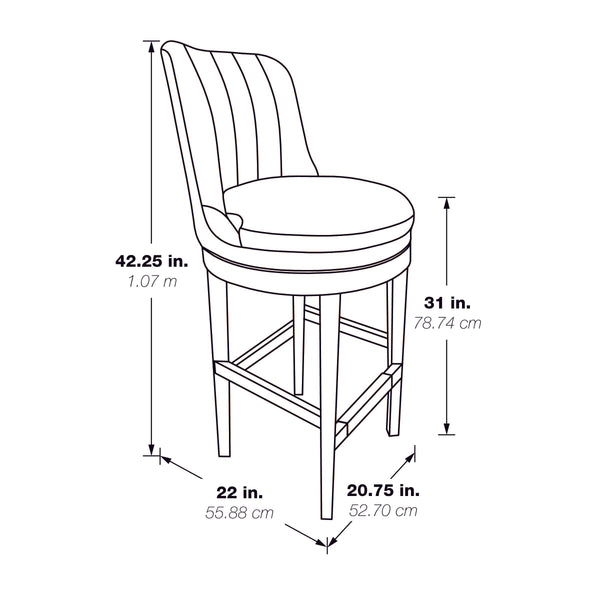 OSP Home Furnishings Rowan - Set of 2 Swivel Barstool Cement/Medium Oak