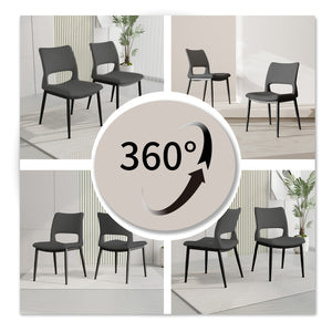 English Elm Modern Minimalist Grey Pu Leather Dining Chairs Set Of 2 – Stylish, Ergonomic, Durable For Any Space W1727P251123