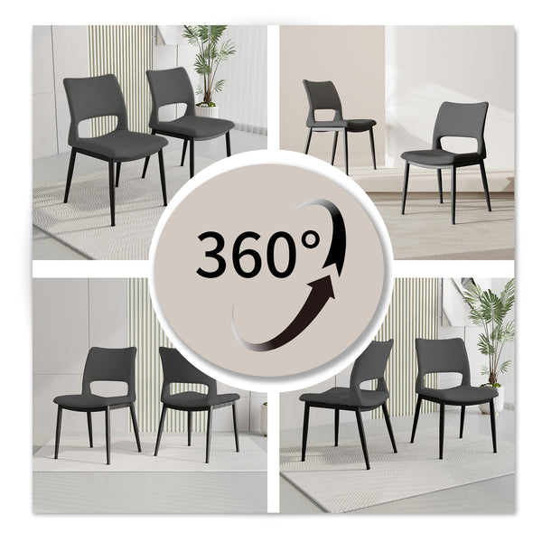 English Elm Modern Minimalist Grey Pu Leather Dining Chairs Set Of 2 – Stylish, Ergonomic, Durable For Any Space W1727P251123