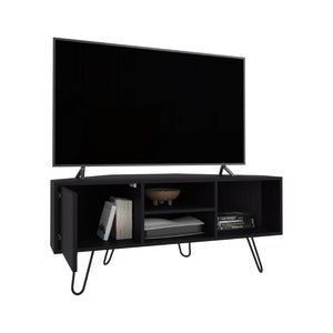 English Elm Lancaster Corner Tv Stand with Open Shelves Cabinet Storage for Living Room Decor B070P337097