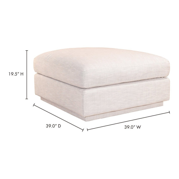 English Elm Justin Modular Ottoman Armless Square Seating Footrest for Contemporary Living Rooms B2769P504971