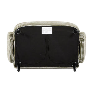 English Elm Modern tufted two-seater sofa with boucle upholstery, tapered legs, storage pockets, cozy compact design Olive Green W395P376589