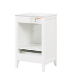 English Elm 20" Bathroom Vanity With Sink, Bathroom Cabinet With Soft Closing Glass Door, A Drawer, White