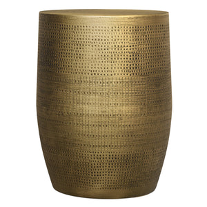 English Elm Johnsen Etched Web Pattern Accent Table 18" Round Iron Side Table Durable Powder-Coated Finish Antique Brass B136P361858