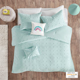 Urban Habitat Kids Callie Shabby Chic Cotton Jacquard Pom Pom Comforter Set UHK10-0131 Aqua