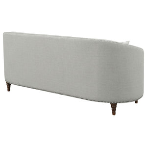 English Elm Veronica Elegant Grey Tufted Sofa with Curved U-Back, Nailhead Trim, Romantic Sloped Arms (85") B062P357813