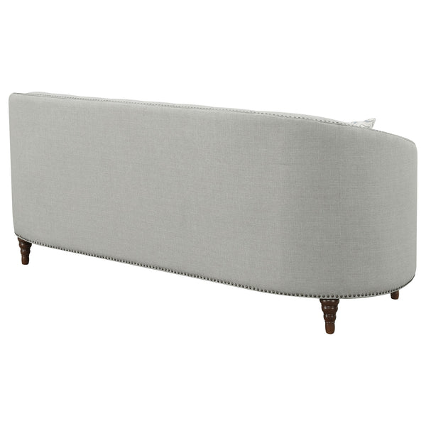 English Elm Veronica Elegant Grey Tufted Sofa with Curved U-Back, Nailhead Trim, Romantic Sloped Arms (85") B062P357813