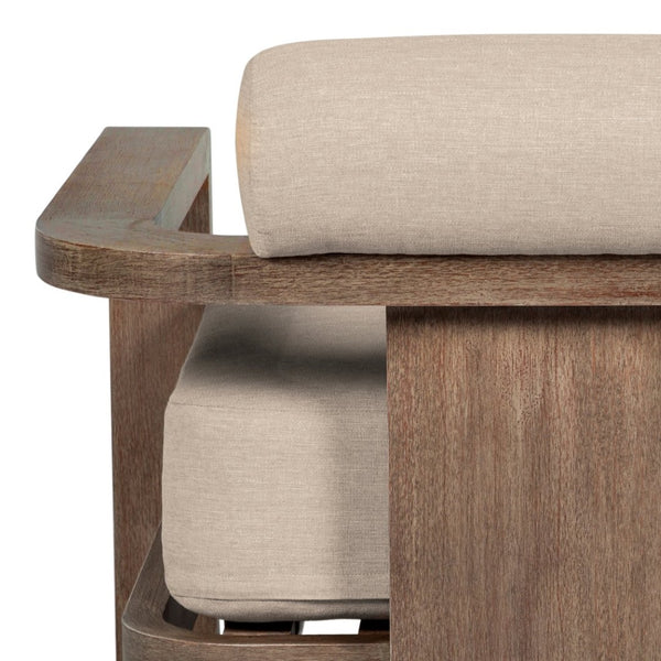 English Elm Relic Outdoor Eucalyptus Lounge Chair with Fade Resistant Olefin Cushions for Patio B2736P464820