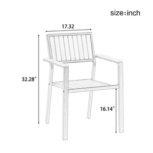 English Elm U_Style Outdoor Extendable Dining Set with 6 Sturdy Chairs, Heavy-Duty 352 lb Table Capacity, Stylish Camel,Natural WY000443AAO