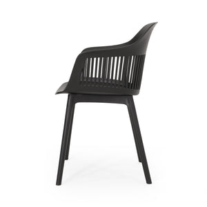 English Elm Christopher Knight Home® - DAHLIA Weather-Resistant Outdoor Chair with Durable Polypropylene Frame, Modern Minimalist Design Black 26.7 L x 23.7 W x 22.2 H 68374.00BLK