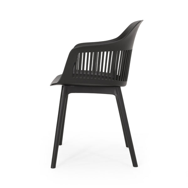 English Elm Christopher Knight Home® - DAHLIA Weather-Resistant Outdoor Chair with Durable Polypropylene Frame, Modern Minimalist Design Black 26.7 L x 23.7 W x 22.2 H 68374.00BLK