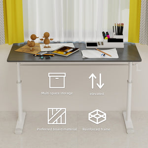 English Elm Adjustable Study Desk For All Ages – Compact, Height-Adjustable, Multi-Use Desk For Home & Office W1935P338370