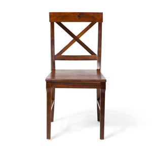 English Elm Christopher Knight Home® - Acacia Cross-Back Dining Chairs Set of 2 in Rich Mahogany — Farmhouse Style, Durable Acacia Wood Comfort 55387.00
