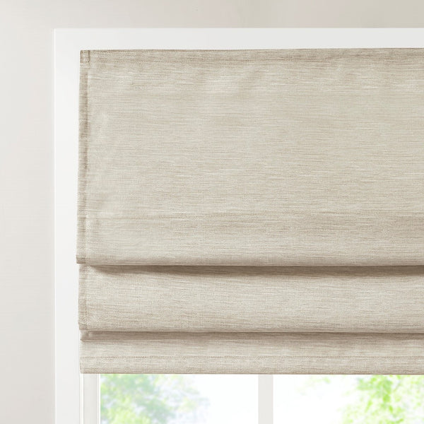 English Elm Printed Faux Silk Room Darkening Cordless Roman Shade with Thermal Foam Backing, OEKO-TEX Certified Elegance Ivory 6.36 L x 11.42 W x 7.48 H B03598304