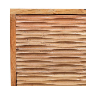 English Elm Christopher Knight Home® - BEDSIDE 1 DOOR Boho Mango & Acacia Wood Nightstand with Carved Texture, Tapered Legs, 20"W x24"H 68733.00