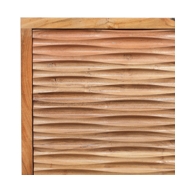 English Elm Christopher Knight Home® - BEDSIDE 1 DOOR Boho Mango & Acacia Wood Nightstand with Carved Texture, Tapered Legs, 20"W x24"H 68733.00