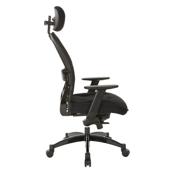 OSP Home Furnishings Pro Dlx Ergonomic Mesh Office Chair with Lumbar Support and Synchro Tilt for Long Workdays 25004