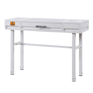 English Elm White Industrial Writing Desk with Drawer, Recessed Panel Design, Safety Stop, 47.5"W x 30.5"H B062P184574