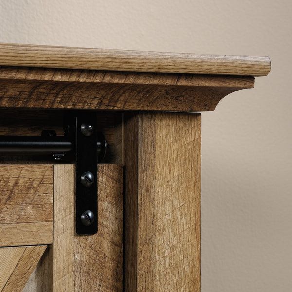 English Elm Credenza, Elegant Brown Tv Stand For 70" Tvs With Adjustable Shelves & Cable Management Solutions B356P402611