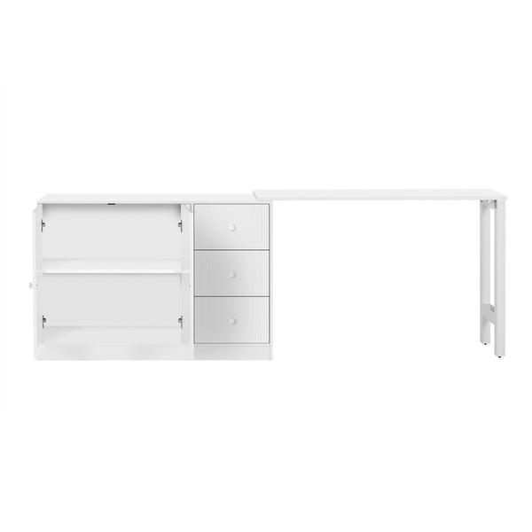 English Elm U_style Extendable Wooden Sideboard with 3 Drawers and 2 Doors for Entryway Living Room N711P334768K