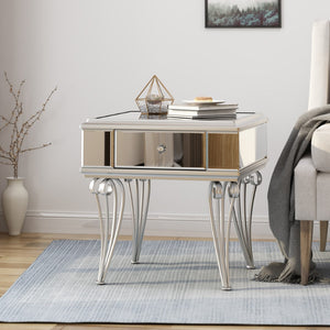 Christopher Knight Home® - Noble House - Helenius Modern Mirrored Accent Table with Drawer