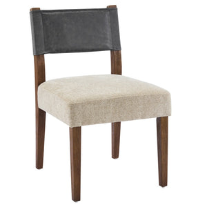 English Elm Mid-century Modern Linen Blend Dining Chairs Rubberwood Legs Sculptural Backrest Set of 2 Dark Gray,Oatmeal,Walnut N768P442393W