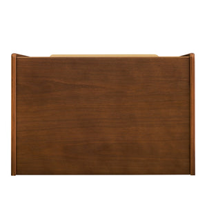 English Elm Mid Century Modern Nightstand With Usb Charging Ports, Glass Drawer & Ample Storage For Any Room W1801P303389