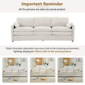 English Elm 101.2" Modular Chenille Sectional Sofa with Tufted Cushions and Deep Seating for Living Room Beige N719S001922A