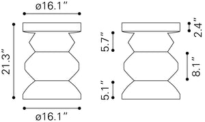 Kerala Side Table Brown 109772 Zuo Modern
