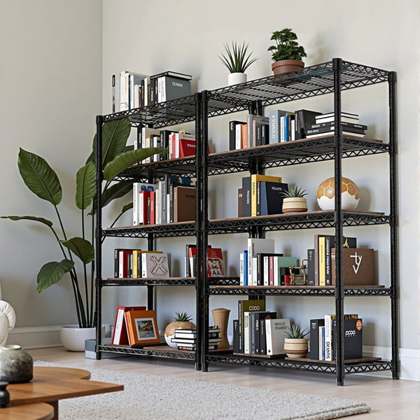 English Elm 1750 Lbs Carbon Steel Five Tier Wire Shelving Unit Heavy Duty Garage Storage Rack Black W5386P480703