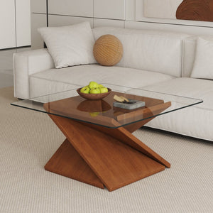 English Elm Only Square Tempered Glass Table Top Heat Resistant Clear Surface for Dining W1151P209992