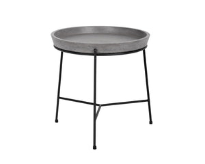 Sunpan Remy End Table - Unique Concrete Top and Antique Brass Frame for Stylish Home Decor and Functionality Black / Grey