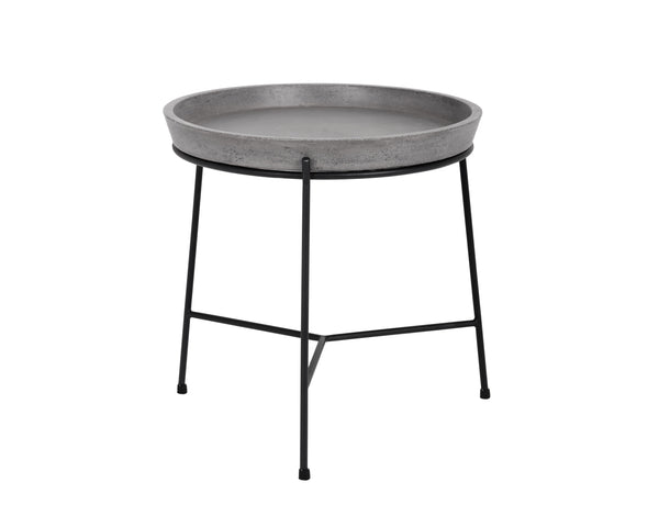 Sunpan Remy End Table - Unique Concrete Top and Antique Brass Frame for Stylish Home Decor and Functionality Black / Grey