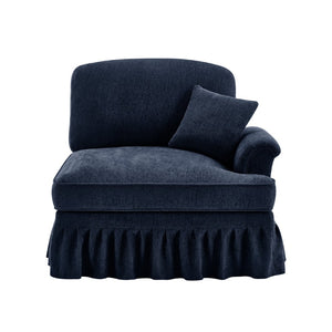 English Elm Sofa Rsf Chenille Sectional with Floral Backrest and Detachable Ruffle Skirt Design W3041P332620