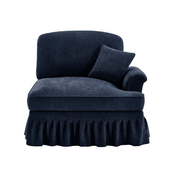 English Elm Sofa Rsf Chenille Sectional with Floral Backrest and Detachable Ruffle Skirt Design W3041P332620