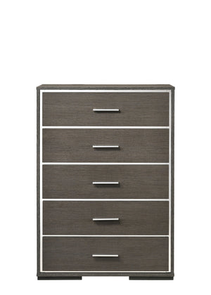 English Elm Escher Eight-Drawer Modern Oak-Style Dresser with Soft-Close Glides, Dovetail Construction, Dust-Proof Gray,Oak 54 L x 20 W x 37 H B2726P261878