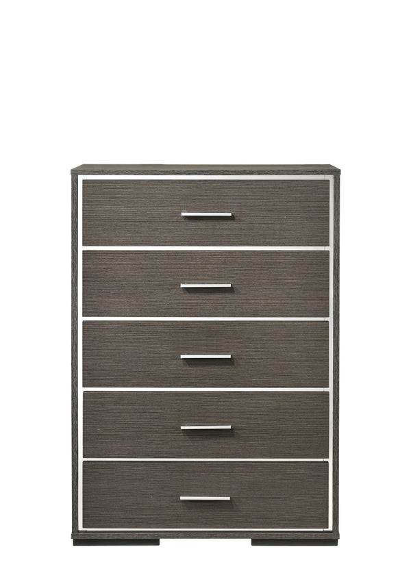 English Elm Escher Eight-Drawer Modern Oak-Style Dresser with Soft-Close Glides, Dovetail Construction, Dust-Proof Gray,Oak 54 L x 20 W x 37 H B2726P261878