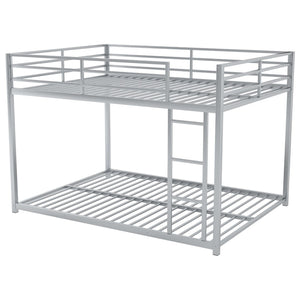 English Elm Full Over Low Profile Steel Bunk Bed with Guardrail and Integrated Ladder MF285536AAN