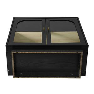English Elm Storage Cabinet Sleek Acrylic Door with Gold Handle, Non-Slip Feet, Anti-Tip Locks, Compact Dimensions Black W688127148